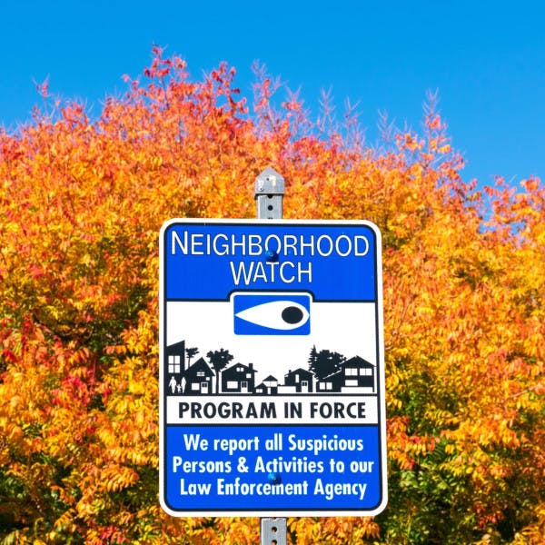 A Neighborhood Watch sign