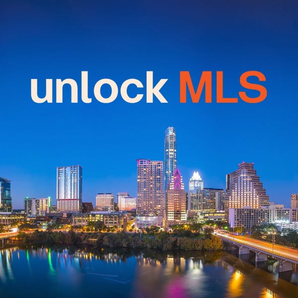 Unlock MLS logo and the Austin, Texas, skyline.