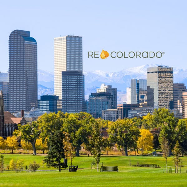 REcolorado logo and the Denver skyline