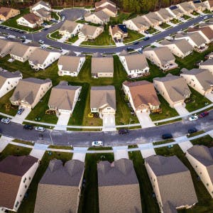 Rows of suburban homes